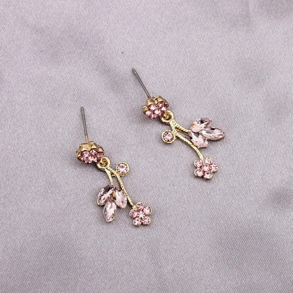 Flower Leaf Jewelry Set Choker Earrings Bracelet Wedding Prom Crystal Gold